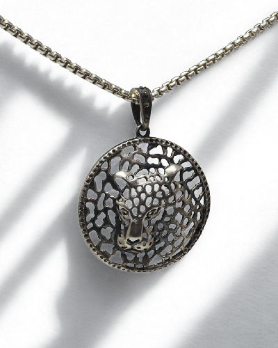 תליון נמר עגול דו ממדי