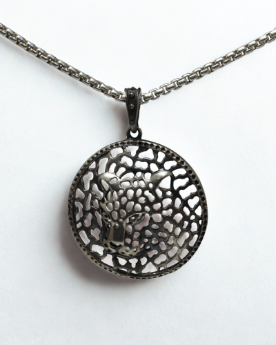 תליון נמר עגול דו ממדי