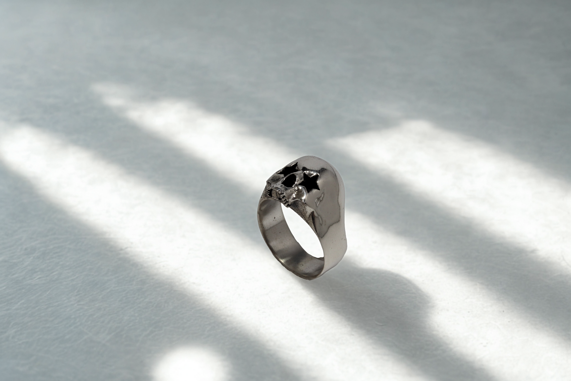 טבעת גולגולת כוכבים לגברים