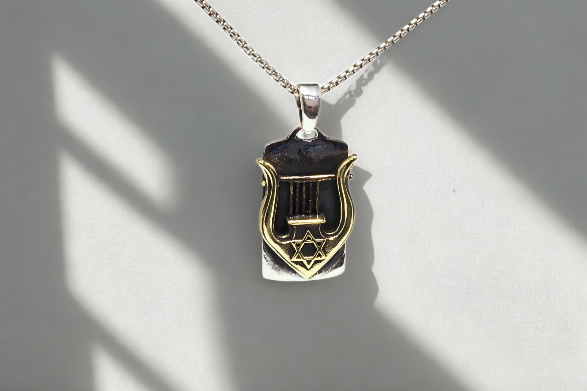 תליון מגן דוד ונבל